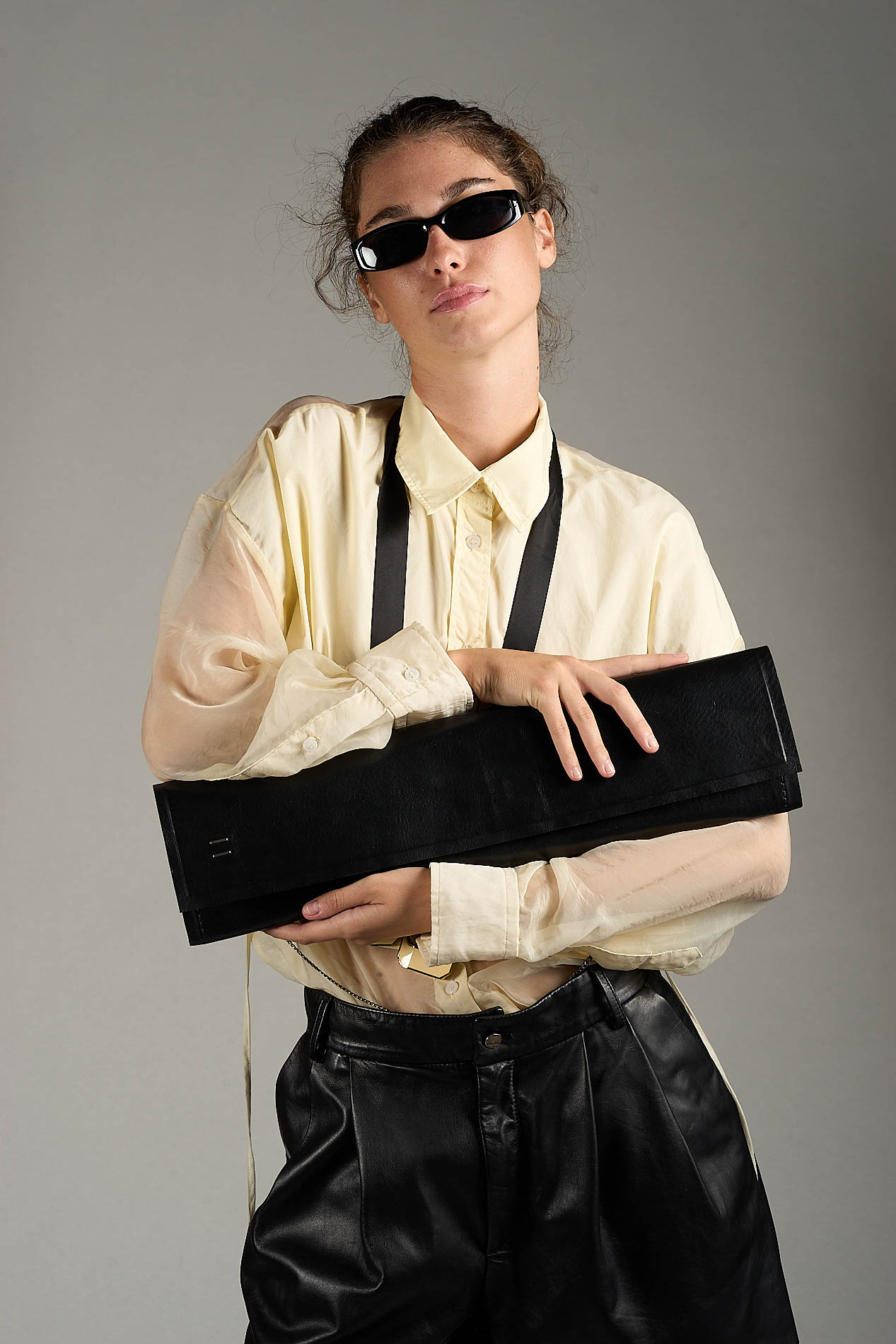 daniele basta leather and silver bags - FRONT